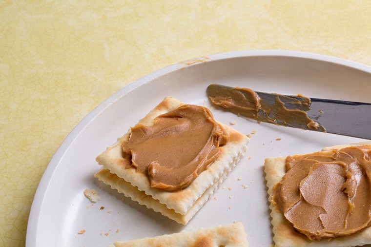 peanut butter on crackers
