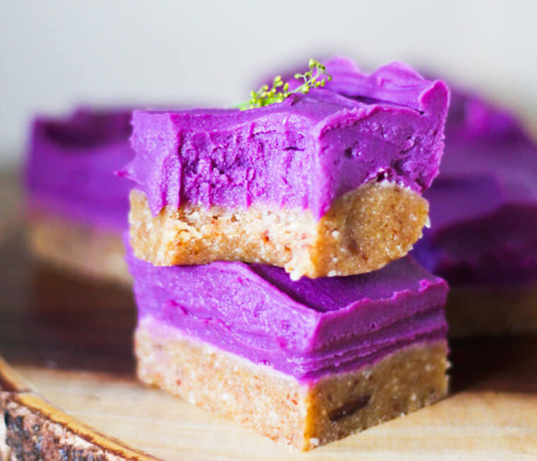 Fetty Vegan's purple seewt potato dessrt bars
