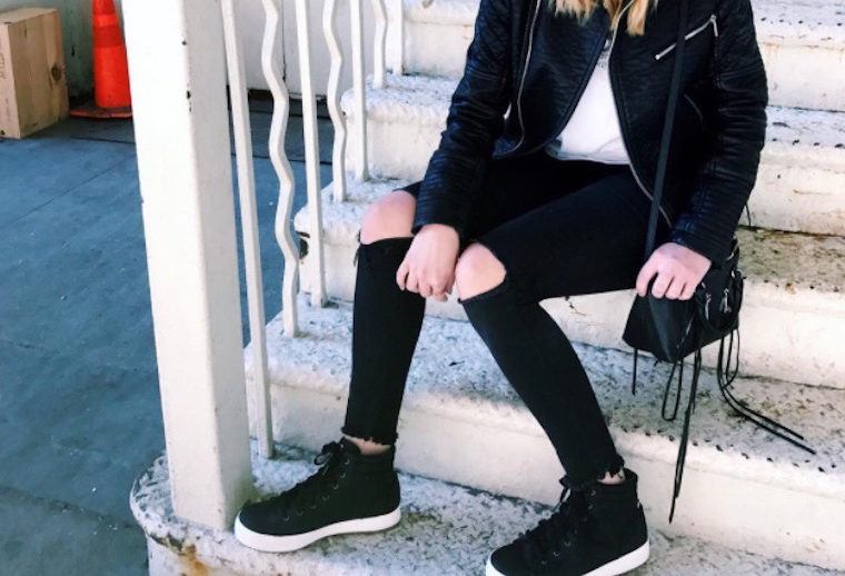 shearling lined high top sneakers