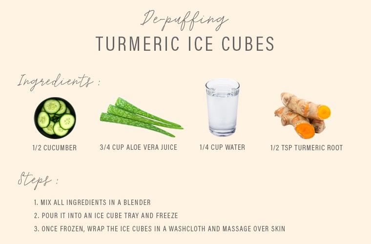 Depuffing turmeric ice cube recipe