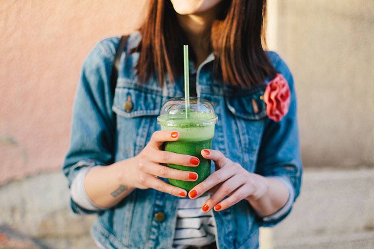 woman with smoothie