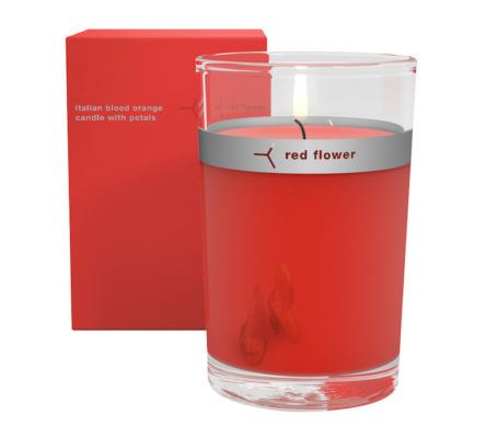 red flower candle