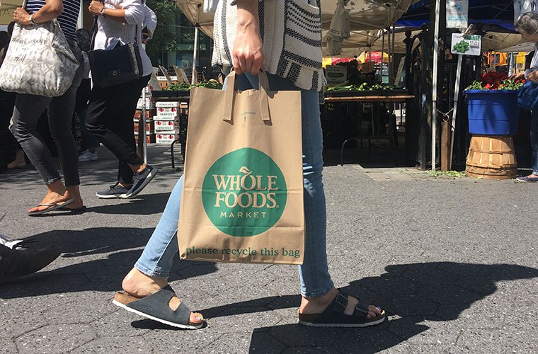 Whole Foods bag at farmers' market
