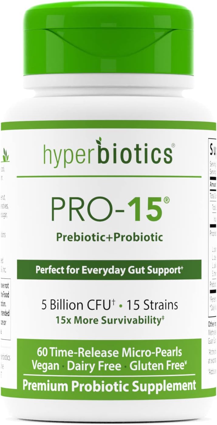 hyperbiotics pro 15 vegan probiotic supplement