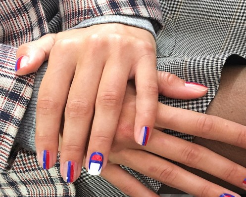 These Track Pant-Inspired Nails Are the Coolest Beauty Trend From NYFW