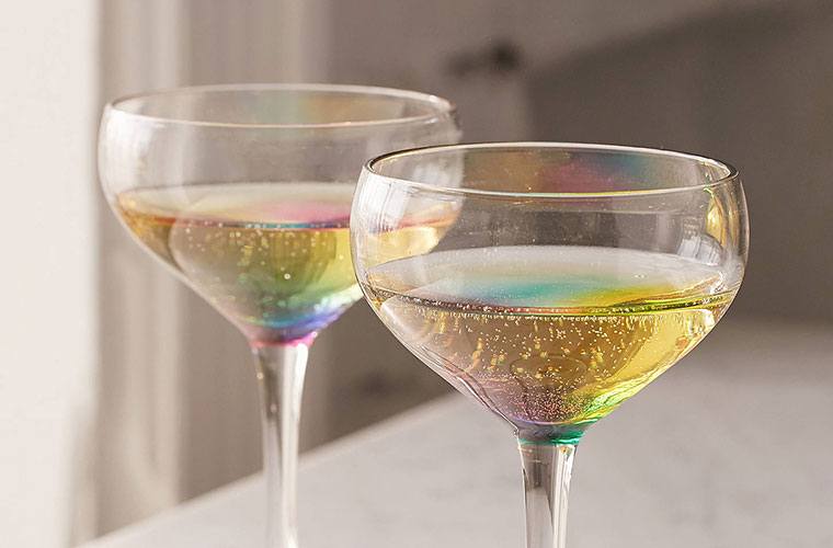 rainbow martini glasses