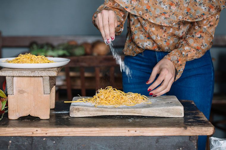 woman making pasta