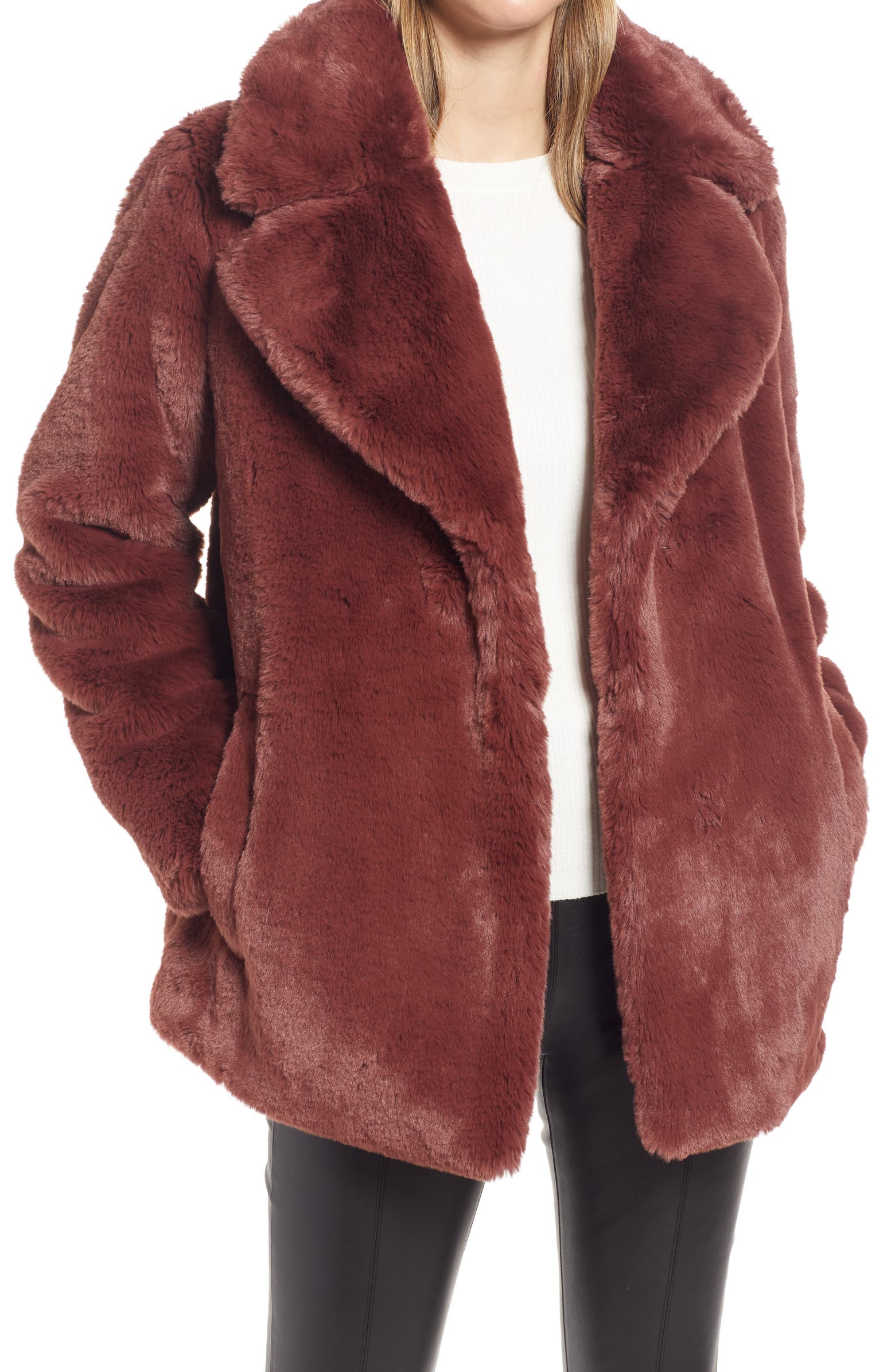 Halogen Women's Faux Fur Teddy Coat
