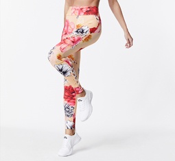 FIRST LOOKS Women's Floral-Imprimer Sans Couture Leggings L/XL 