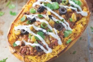 Go Mexican the ketogenic way with this beef enchilada stuffed spaghetti squash
