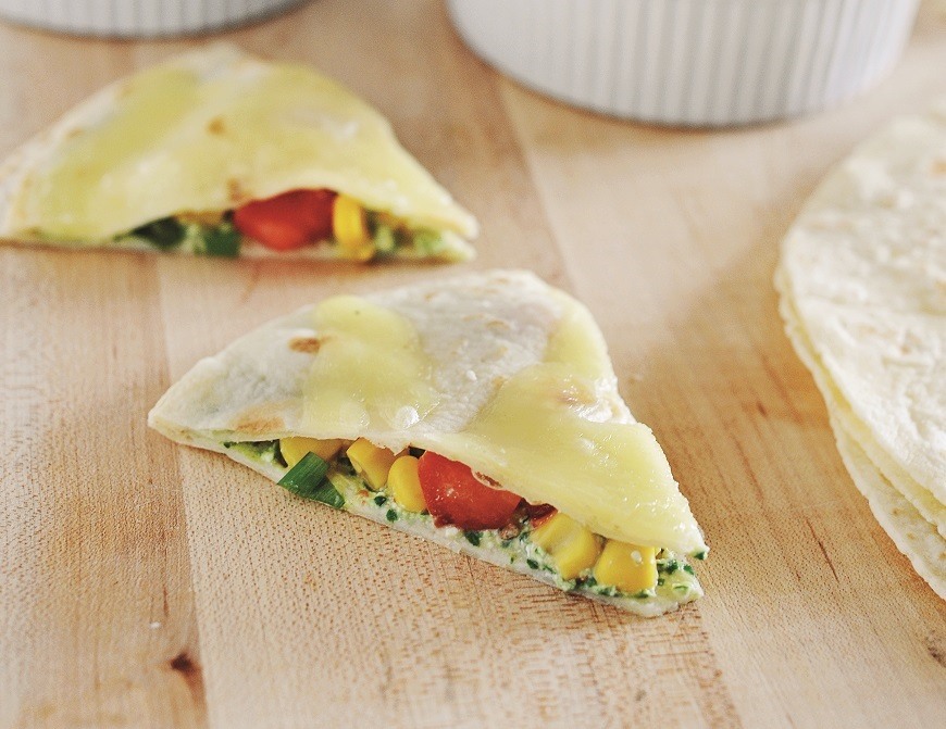 spinach and cheese quesadilla