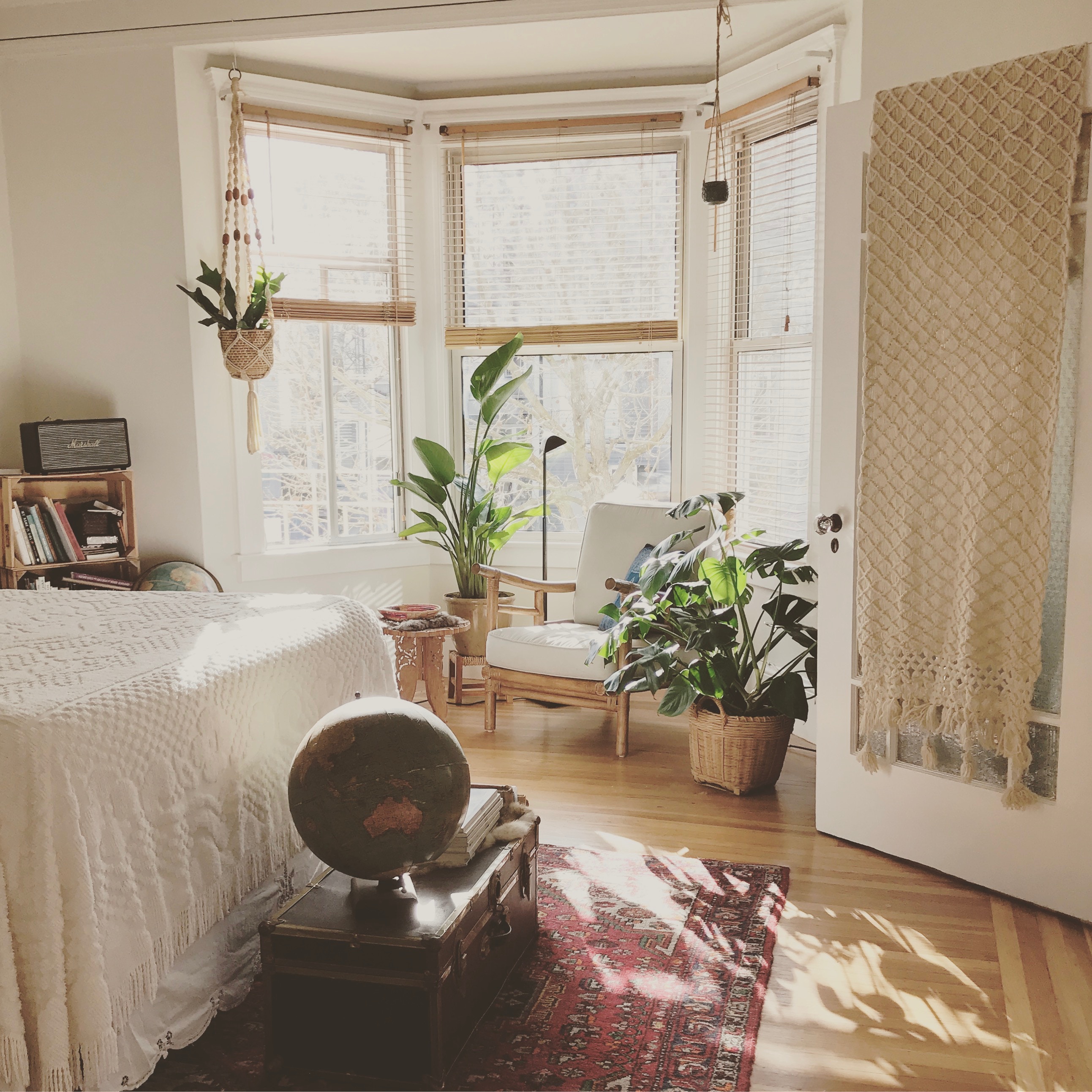 cute bedroom interior with plants