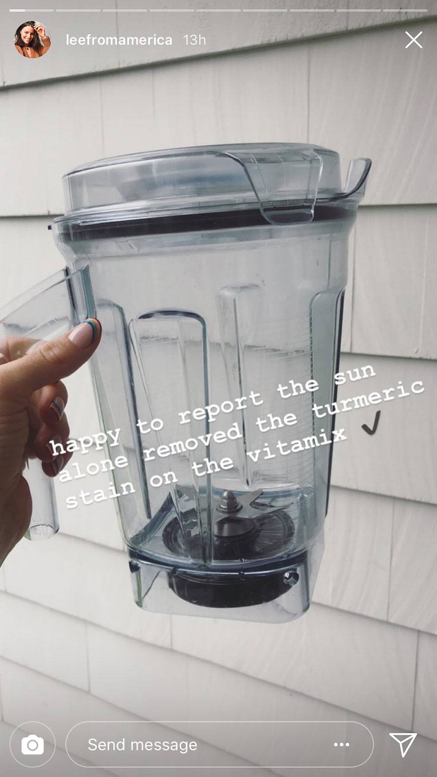 The easy way to finally get those yellow turmeric stains out of your blender