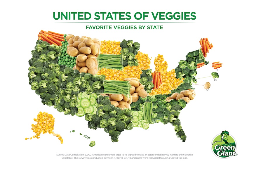 The most popular vegetable by state is here to decide your go-to summer BBQ side dish