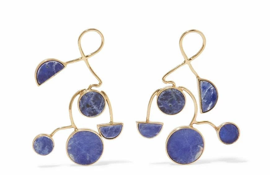 Paola Vilas Ray Gold-Plated Sodalite Earrings, $885