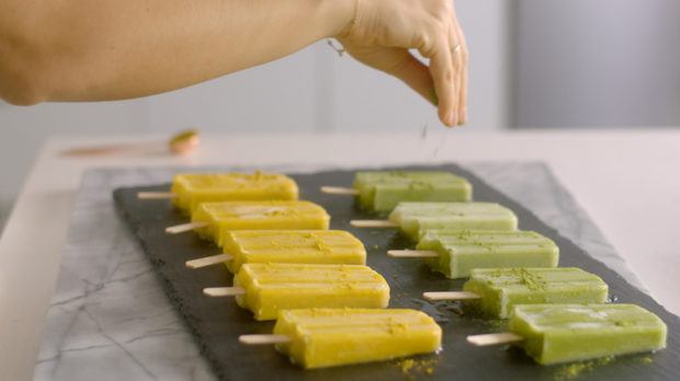 How to Make Matcha and Turmeric-Infused Ice-Pops