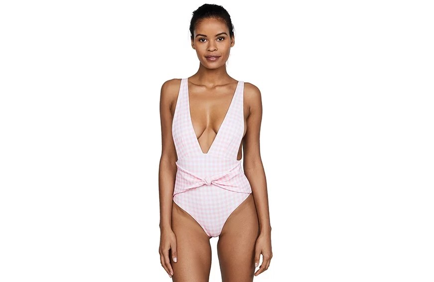 Skye & Staghorn Tie Up Plunge Swimsuit, $136
