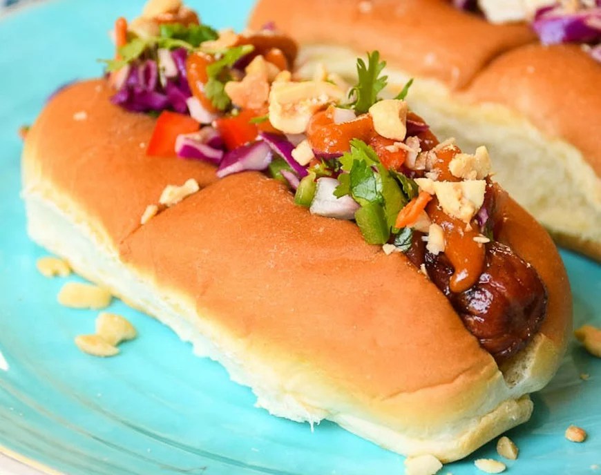 Thai style hot dog