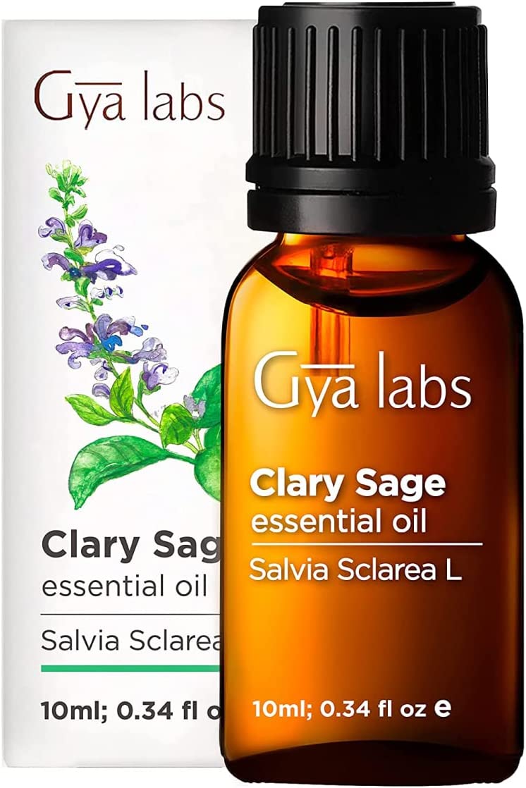 A bottle of clary sage essential oil.