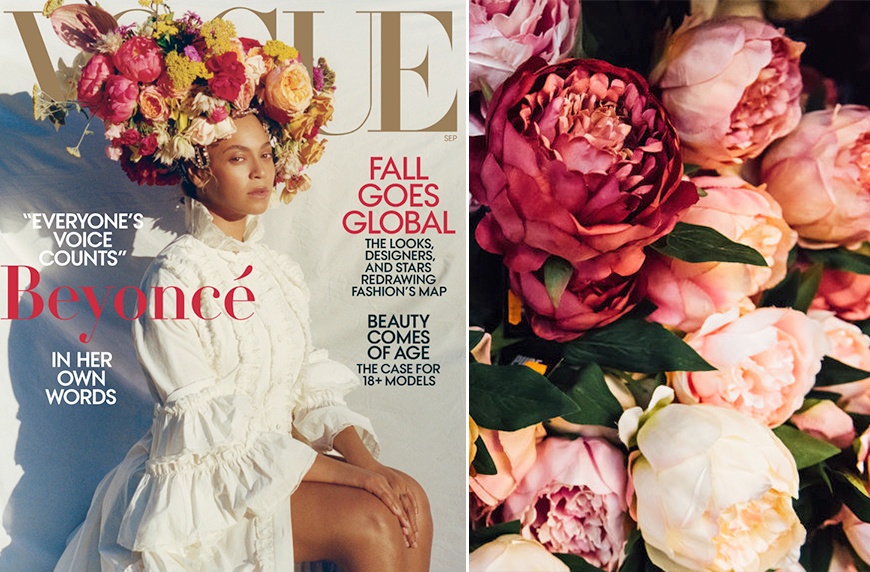 Make a bouquet based on the Beyonce vogue cover