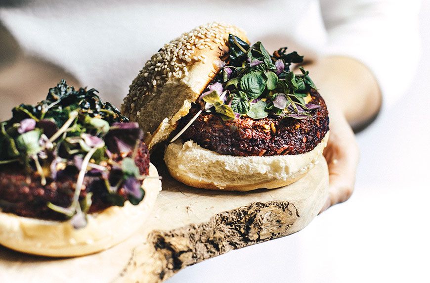 These mushroom, beet, and quinoa veggie burgers belong at your end-of-summer cookout