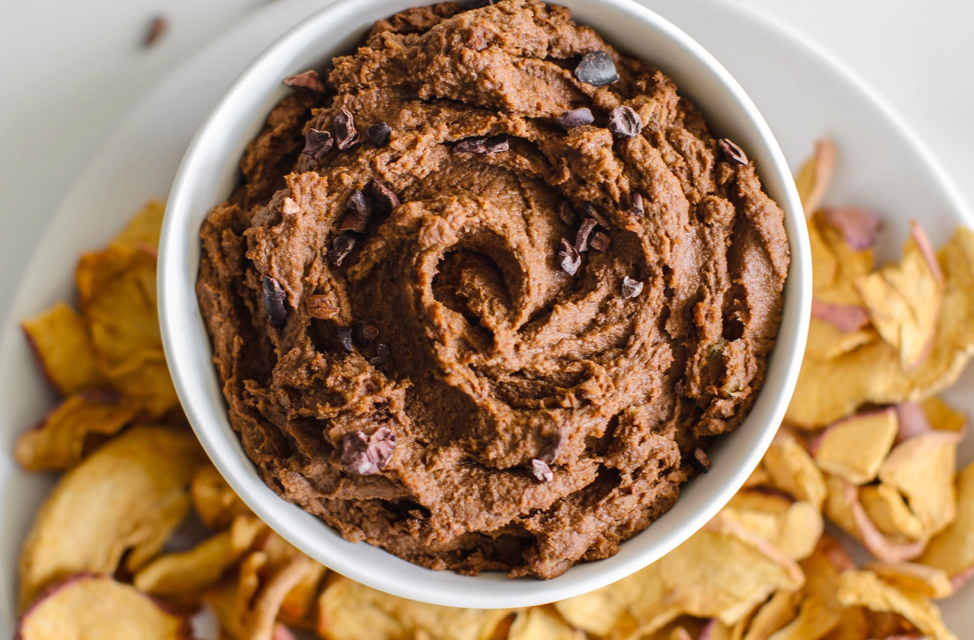 This chocolate hummus belongs at *all* your holiday parties