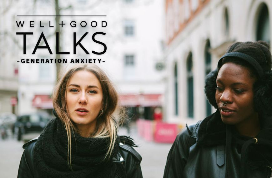 women walking in winter talking stress anxiety relationships