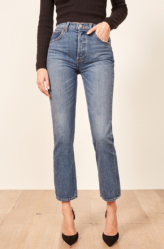 12 pairs of non-stretch denim that are 