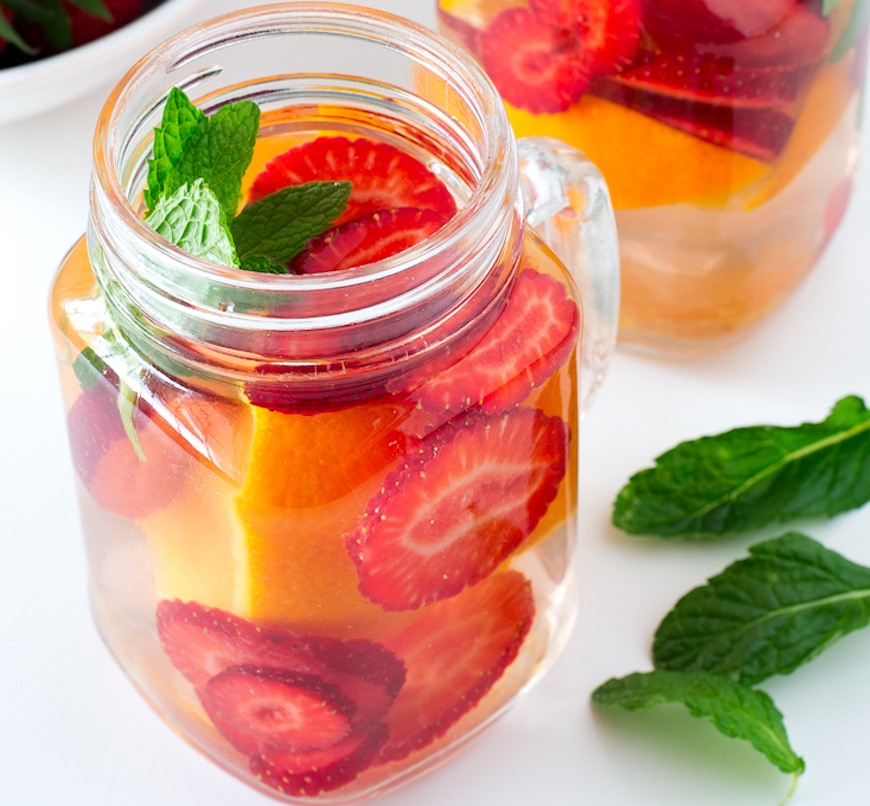 strawberry infused water