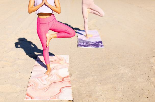 Raise Your Vibe With This Rose Quartz-Inspired Yoga Mat