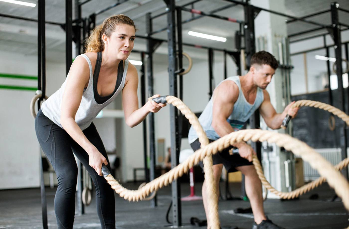 An intense rope workout leaves you sweaty from head to toe