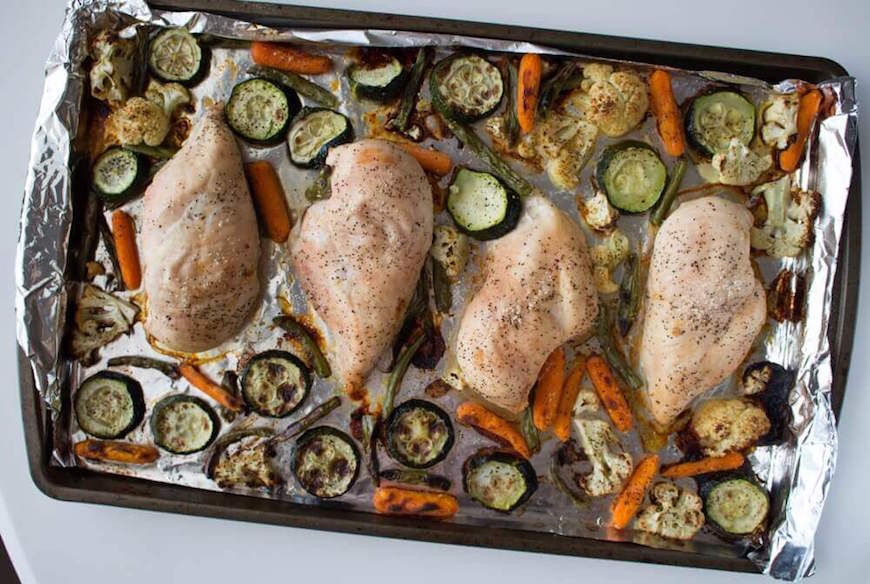 one pan chicken and veggies