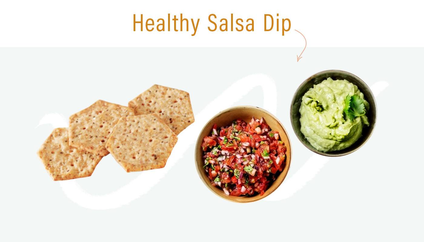 healthy lunchable idea salsa and guacamole