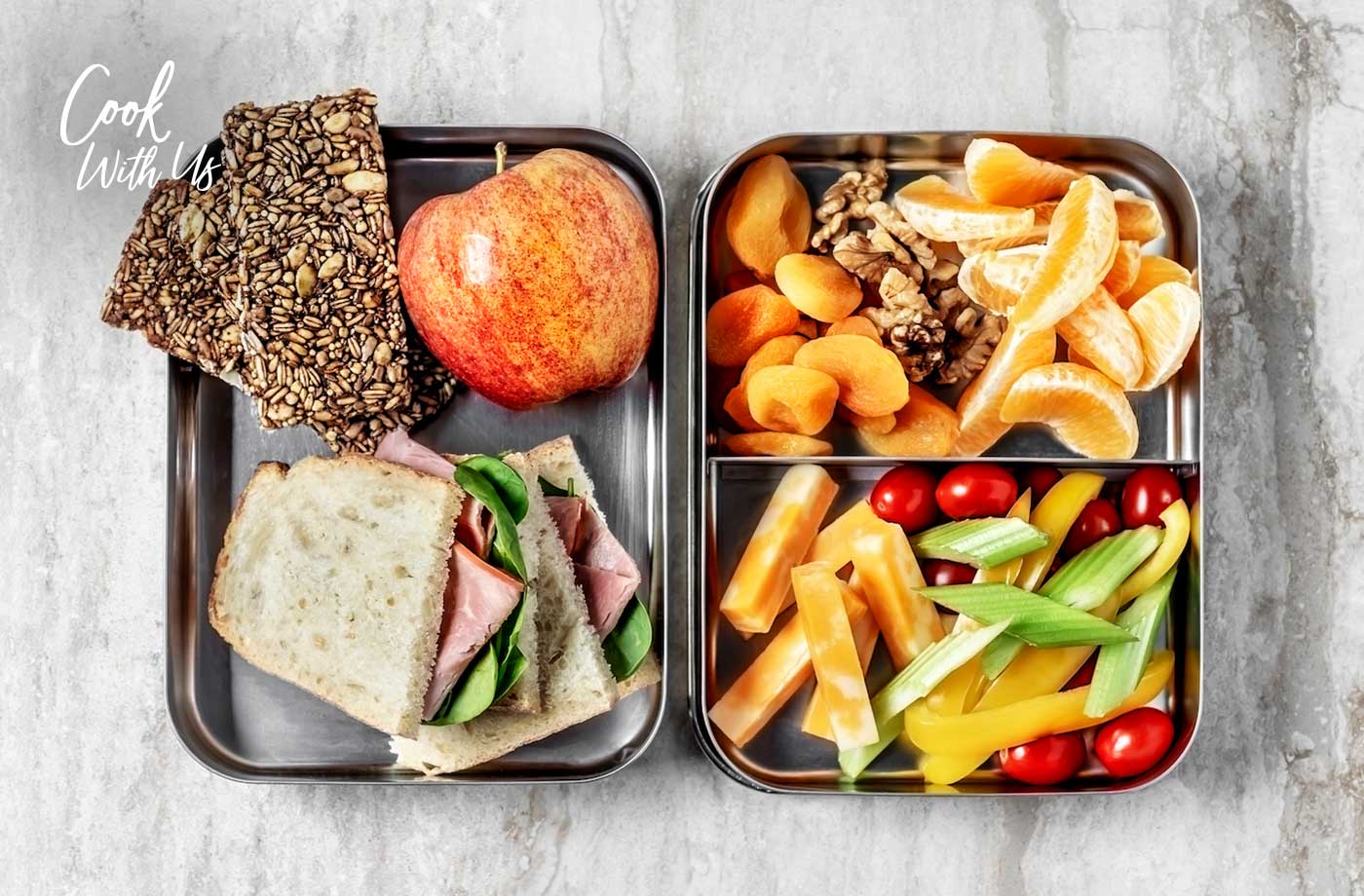 healthy lunchables boxed lunch with sandwich, apples, and fruit