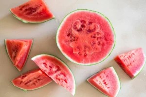 Need ice that won't melt in the heat? Freeze watermelon cubes