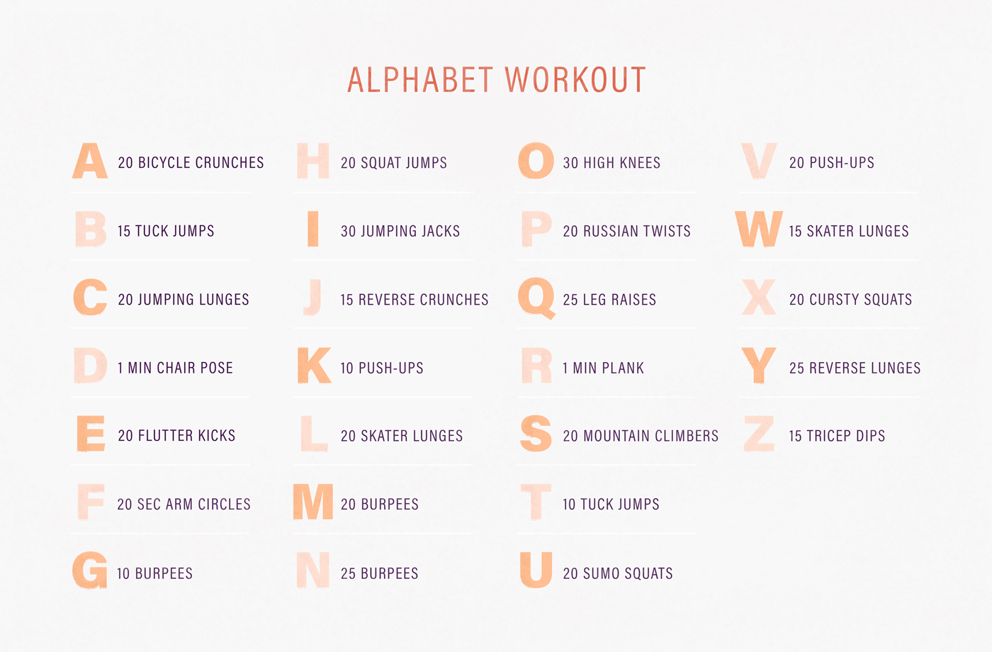 Alphabet Workout