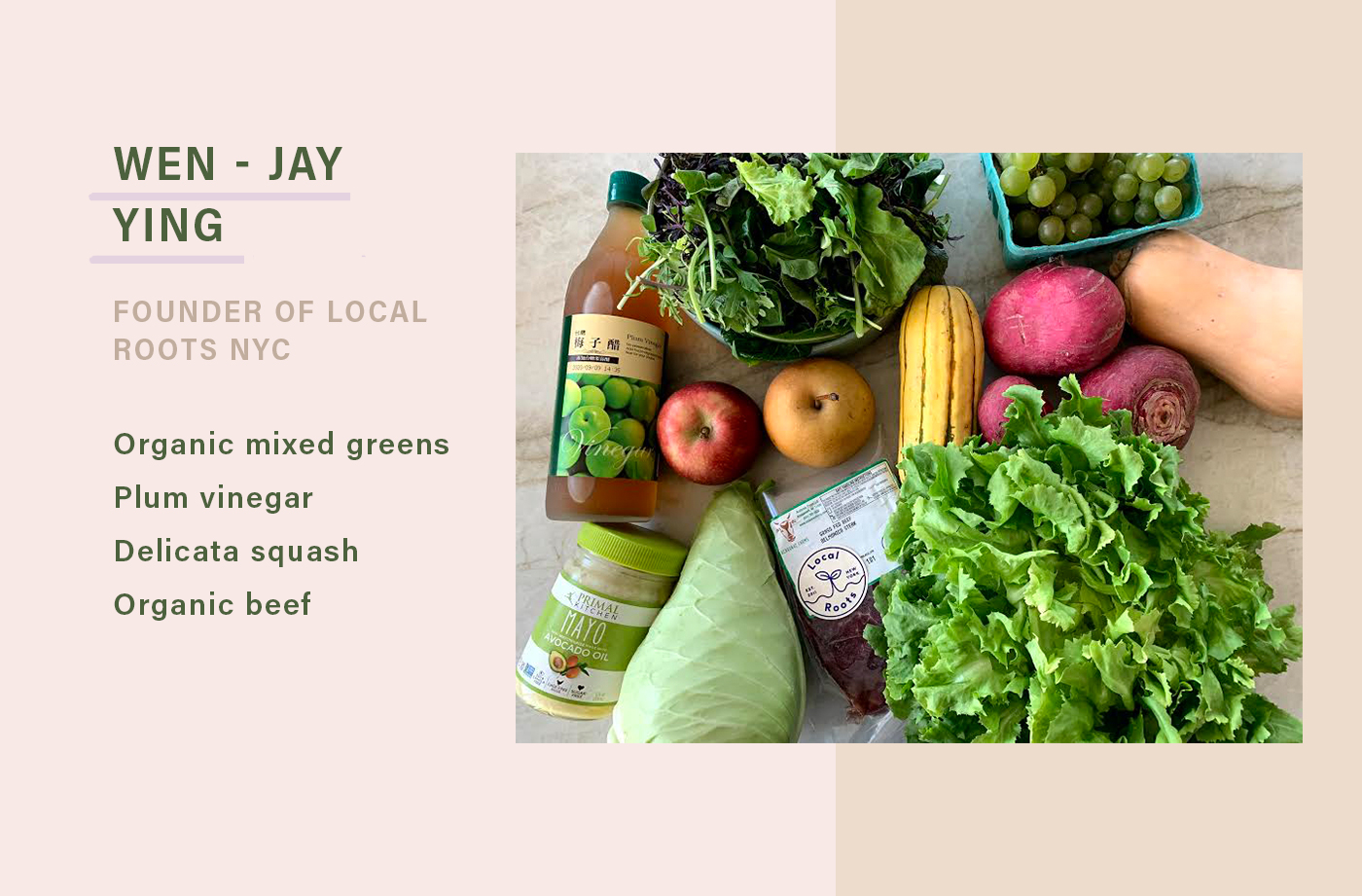 most sustainable foods that wen jay ying of local roots buys
