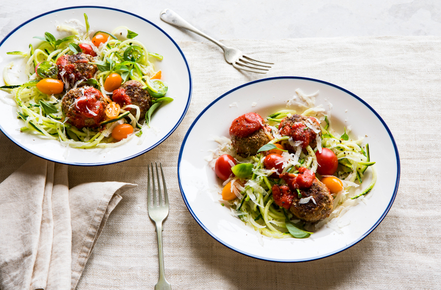 whole30 dinner ideas zucchini noodles with turkey meatballs
