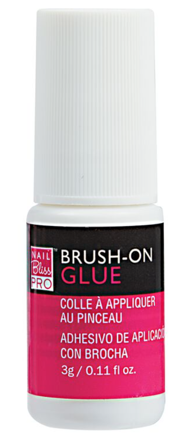 A bottle of Nail Bliss Clear Brush-On Nail Glue, how to fix a broken nail