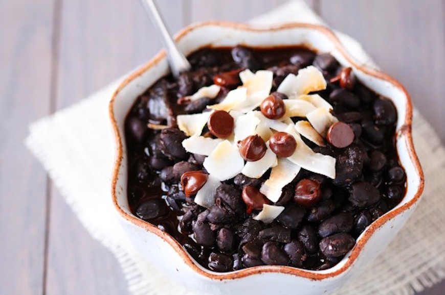 black beans with chocolate