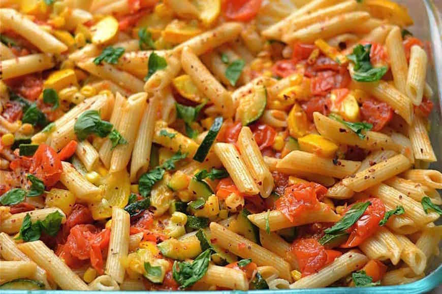 vegetarian pasta with veggies