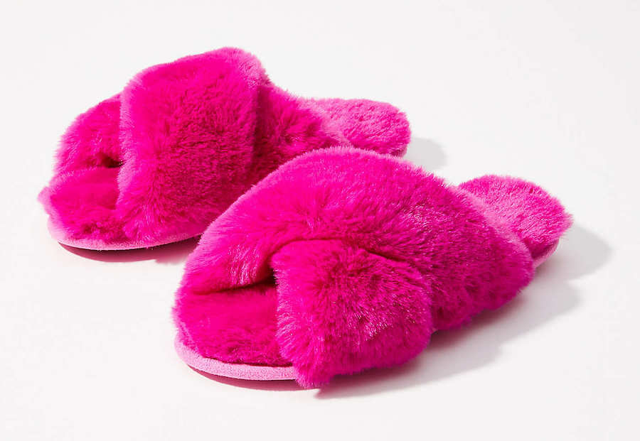 John Lewis ANYDAY Cross Faux Fur Slider Slippers | academiafmb.com.br