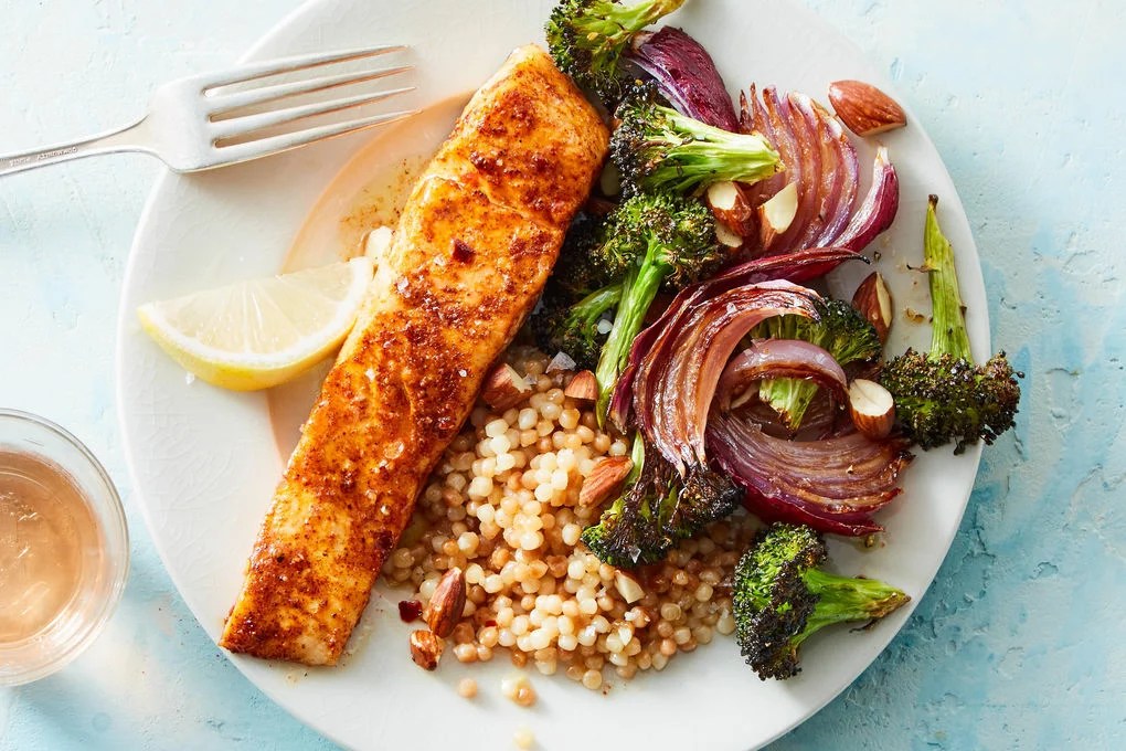 Martha Stewart and Marley Spoon Harissa Salmon with Couscous & Broccoli