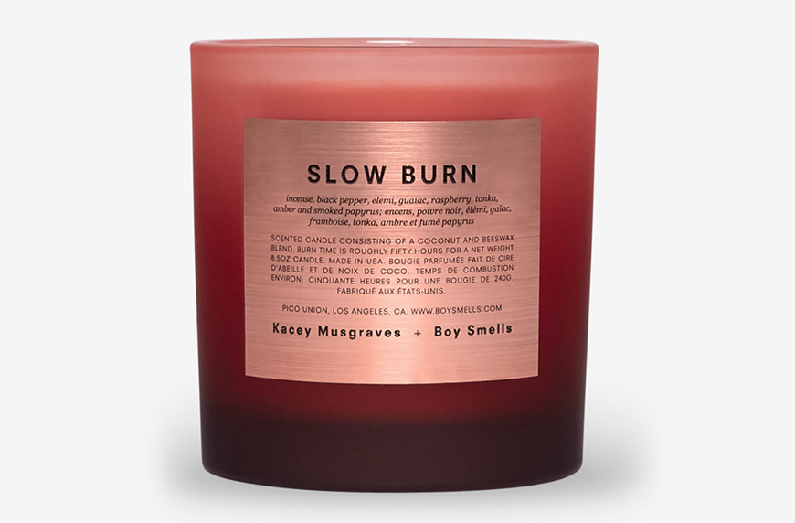 Boy Smells x Kacey Musgraves Slow Burn, calming candles