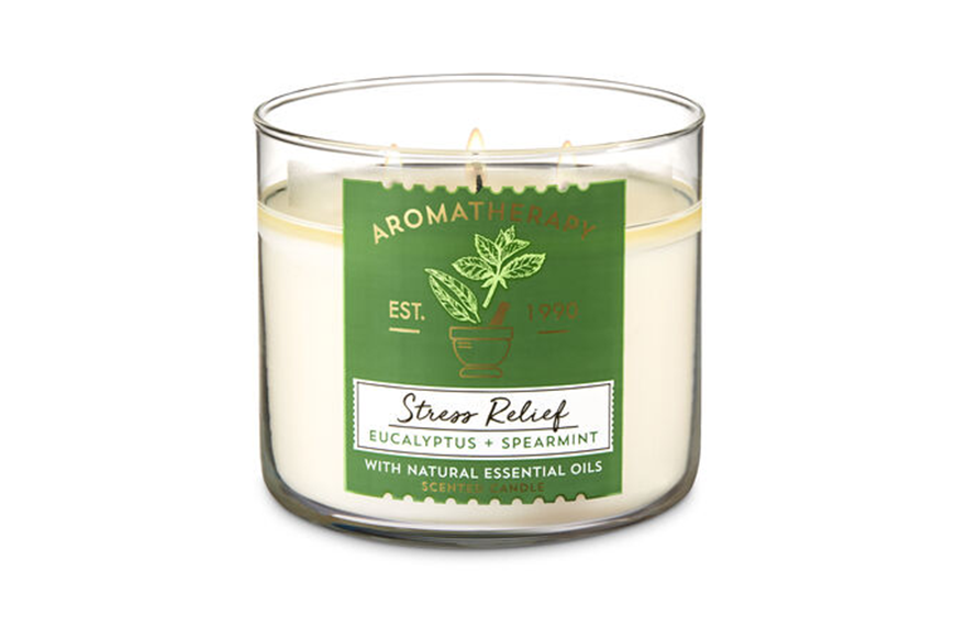  Bath and Body Works Stress Relief Eucalyptus and Spearmint, calming candles