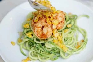This creamy avocado zucchini noodles recipe is the ultimate summer dinner