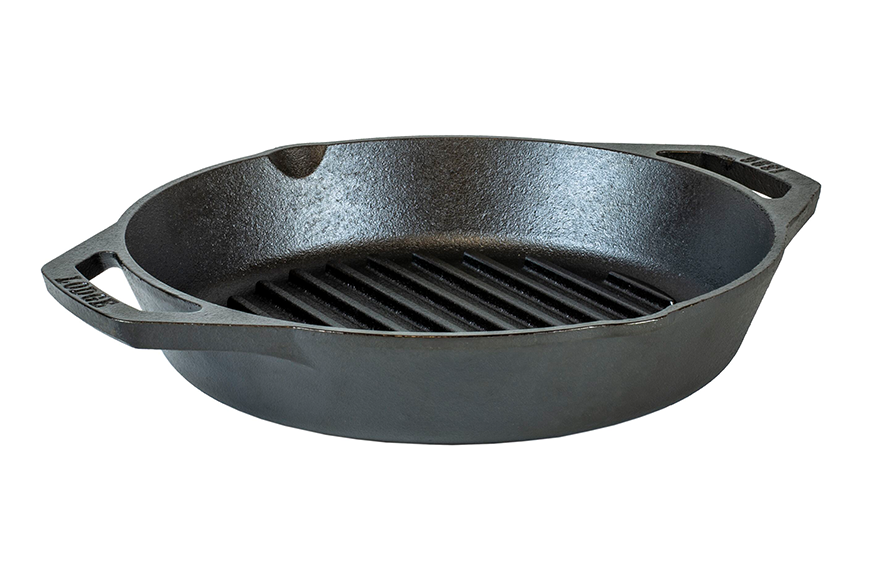 Lodge DUAL HANDLE CAST IRON GRILL PAN, best compact grills