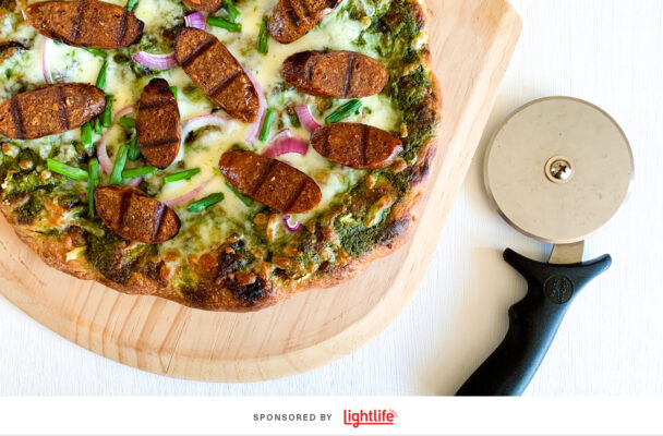 Summer Pizza Is a Thing—And This Grilled, Plant-Based Sausage and Pesto Pizza Proves It