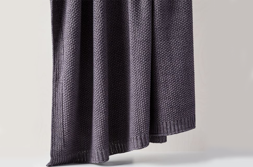 West Elm Cotton Knit Throw, use outdoor space in fall