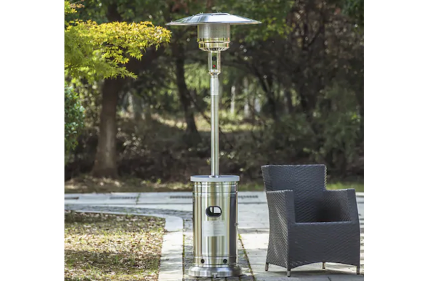 Garden Treasures Stainless Steel Floorstanding Liquid Propane Patio Heater, use outdoor space in fall